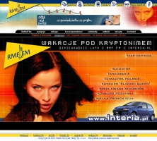 Layout serwisu Wakacje pod kryptonimem 2001